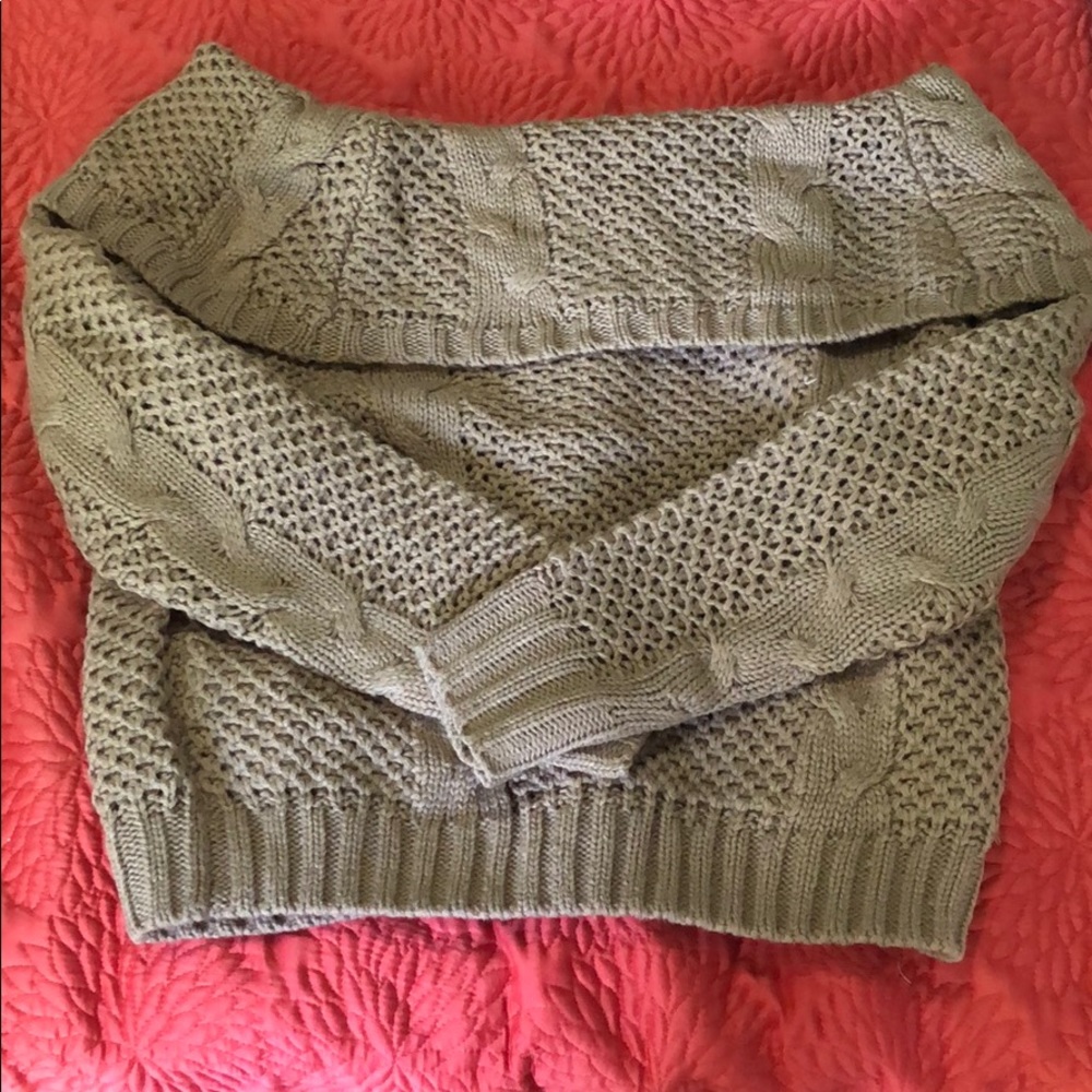 Somedays Lovin Off Shoulder Cable Knit Sweater
